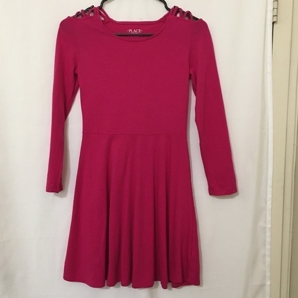 3/$35❤️Children’s Place pink long sleeve dress L - Picture 1 of 7